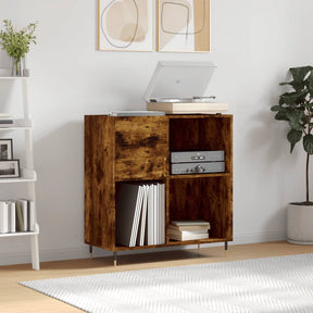 Vidaxl platenkast 84,5x38x89 cm bewerkt hout gerookt eikenkleurig