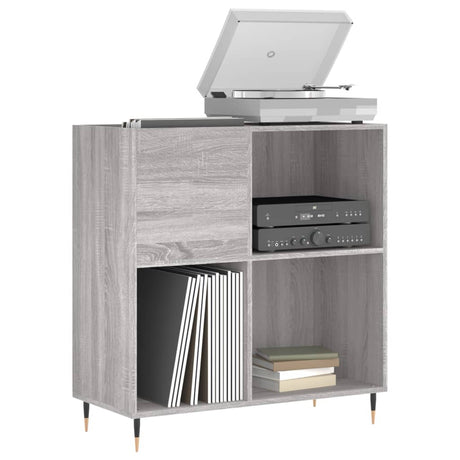 Vidaxl platenkast 84,5x38x89 cm bewerkt hout grijs sonoma eikenkleurig