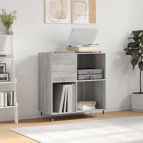 Vidaxl platenkast 84,5x38x89 cm bewerkt hout grijs sonoma eikenkleurig