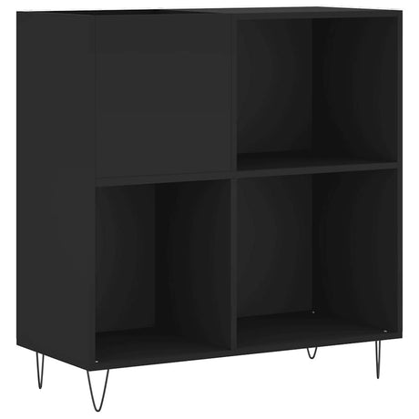 Vidaxl platenkast 84,5x38x89 cm bewerkt hout zwart