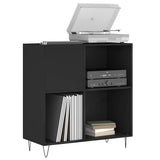 Vidaxl platenkast 84,5x38x89 cm bewerkt hout zwart