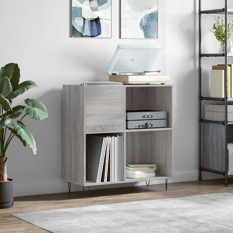 Vidaxl platenkast 84,5x38x89 cm bewerkt hout grijs sonoma eikenkleurig