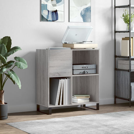 Vidaxl platenkast 84,5x38x89 cm bewerkt hout grijs sonoma eikenkleurig