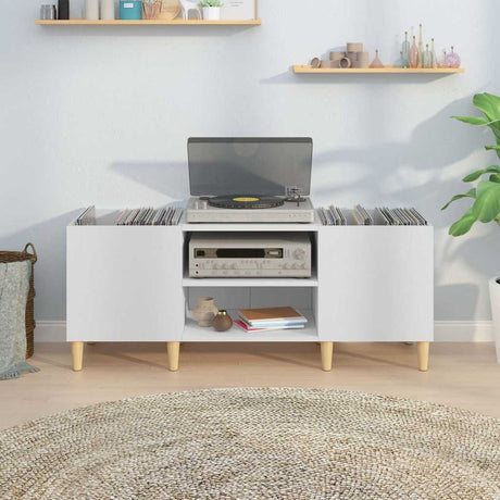 Vidaxl platenkast 121x38x48 cm bewerkt hout wit