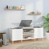 Vidaxl platenkast 121x38x48 cm bewerkt hout hoogglans wit