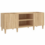 Vidaxl platenkast sonoma eiken 121x38x48 cm bewerkt hout