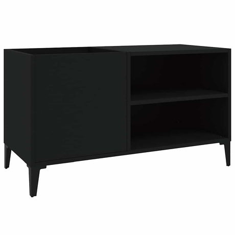 Vidaxl platenkast 84,5x38x48 cm bewerkt hout zwart