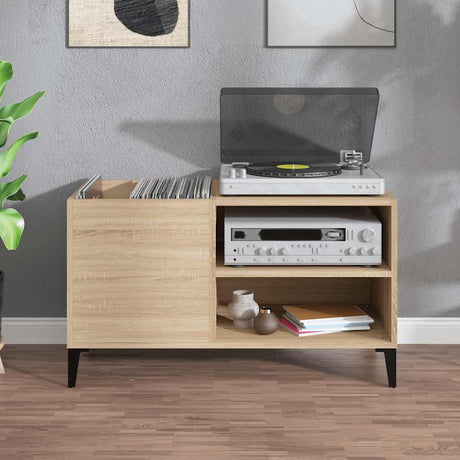 Vidaxl platenkast 84,5x38x48 cm bewerkt hout sonoma eikenkleurig