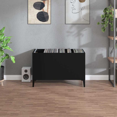 Vidaxl platenkast 74,5x38x48 cm bewerkt hout zwart