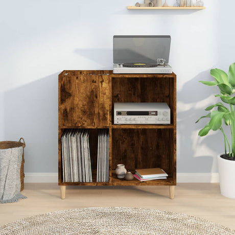 Vidaxl platenkast 84,5x38x89 cm bewerkt hout gerookt eikenkleurig