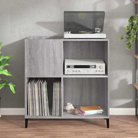 Vidaxl platenkast 84,5x38x89 cm bewerkt hout grijs sonoma eikenkleurig