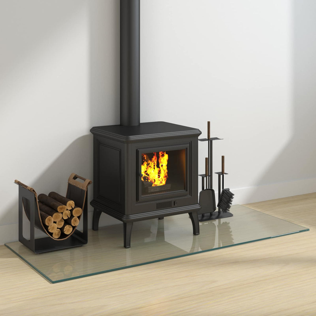Vidaxl vuurplaats glazen plaat transparant 120 x 50 cm glas
