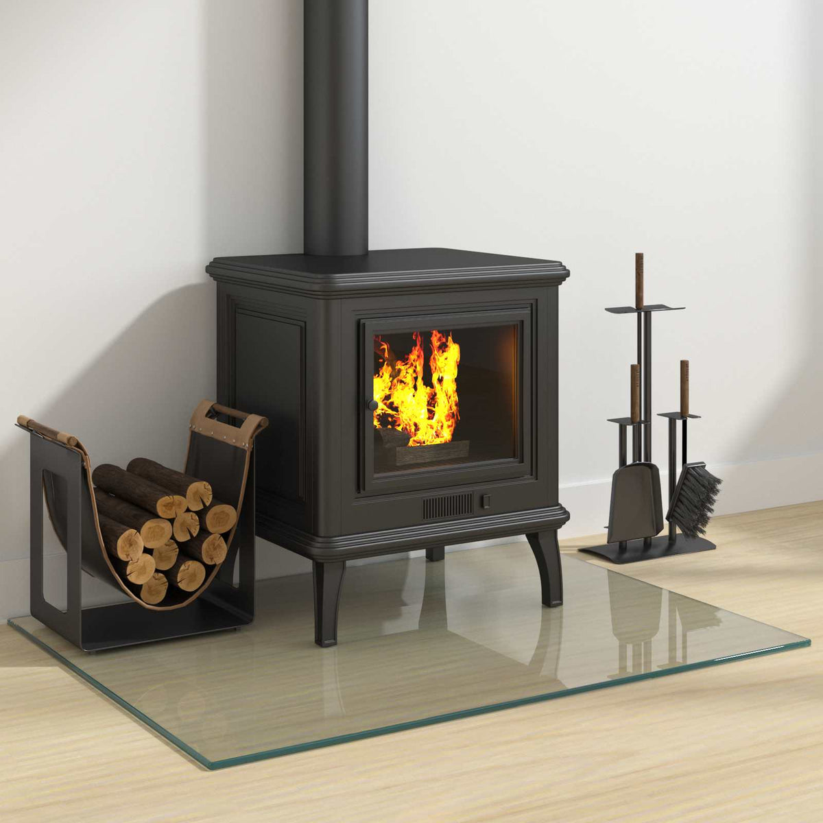 Vidaxl vuurplaats glazen plaat transparant 80 x 60 cm glas