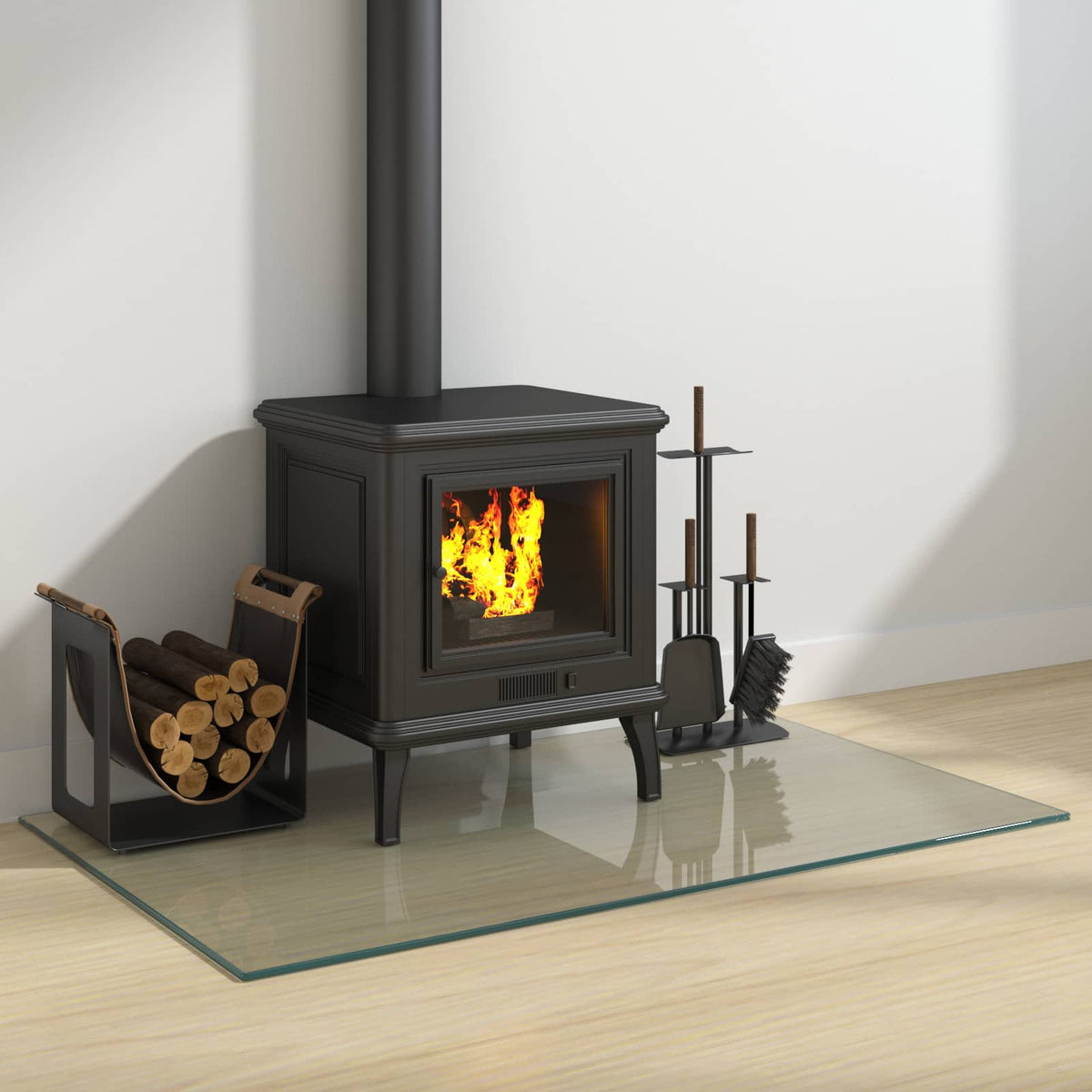 Vidaxl vuurplaats glazen plaat transparant 100 x 60 cm glas