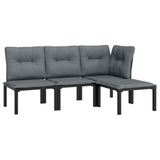 Vidaxl 4-delige loungeset poly rattan zwart en grijs