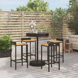 Vidaxl 5-delige tuinbarset poly rattan en massief acaciahout zwart
