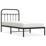 Vidaxl bedframe met hoofdbord metaal zwart 90x190 cm
