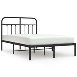 Vidaxl bedframe met hoofdbord metaal zwart 120x190 cm