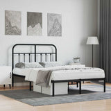 Vidaxl bedframe met hoofdbord metaal zwart 120x190 cm