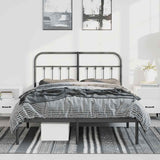 Vidaxl bedframe met hoofdbord metaal zwart 150x200 cm