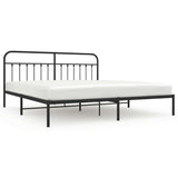 Vidaxl bedframe met hoofdbord metaal zwart 200x200 cm