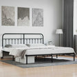 Vidaxl bedframe met hoofdbord metaal zwart 200x200 cm