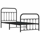 Vidaxl bedframe met hoofd- en voeteneinde metaal zwart 90x190 cm