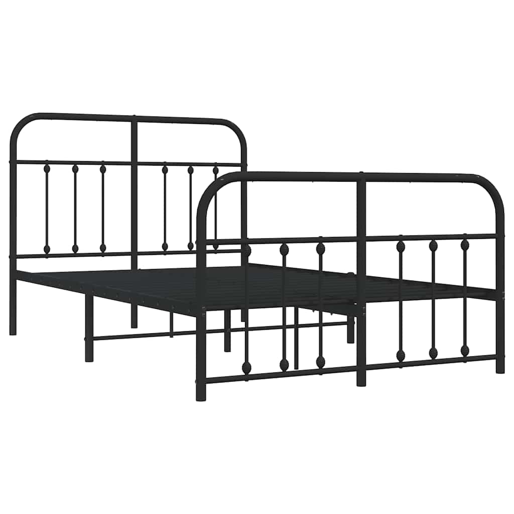 Vidaxl bedframe met hoofd- en voeteneinde metaal zwart 120x200 cm