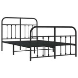 Vidaxl bedframe met hoofd- en voeteneinde metaal zwart 120x200 cm