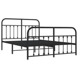 Vidaxl bedframe met hoofd- en voeteneinde metaal zwart 140x200 cm