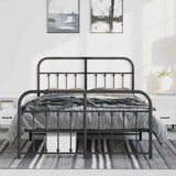 Vidaxl bedframe met hoofd- en voeteneinde metaal zwart 150x200 cm