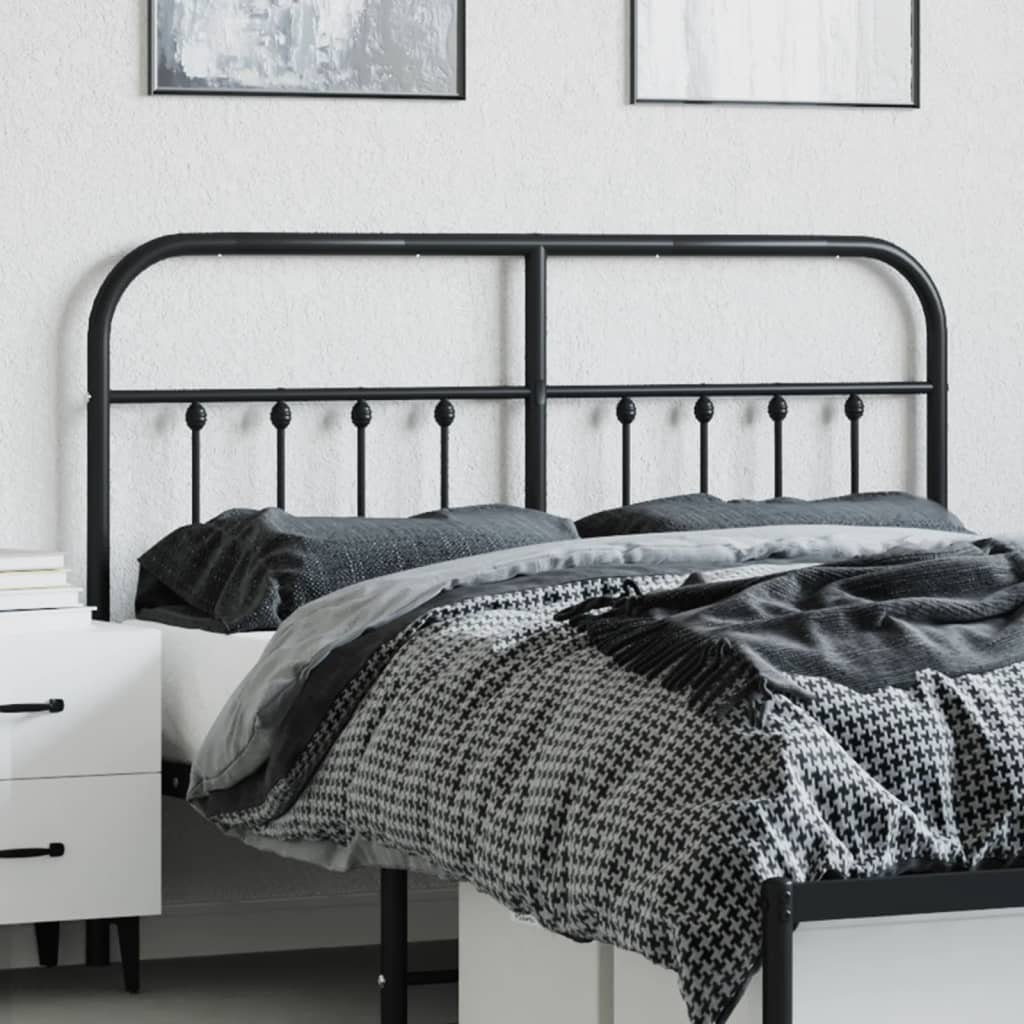 Vidaxl vervangend hoofdbord metaal zwart 140 cm