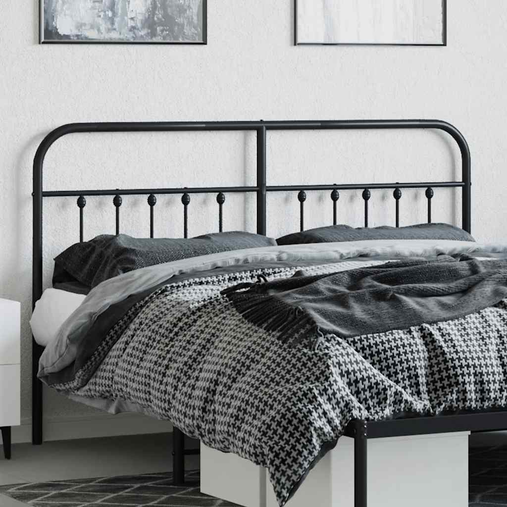 Vidaxl vervangend hoofdbord metaal zwart 160 cm