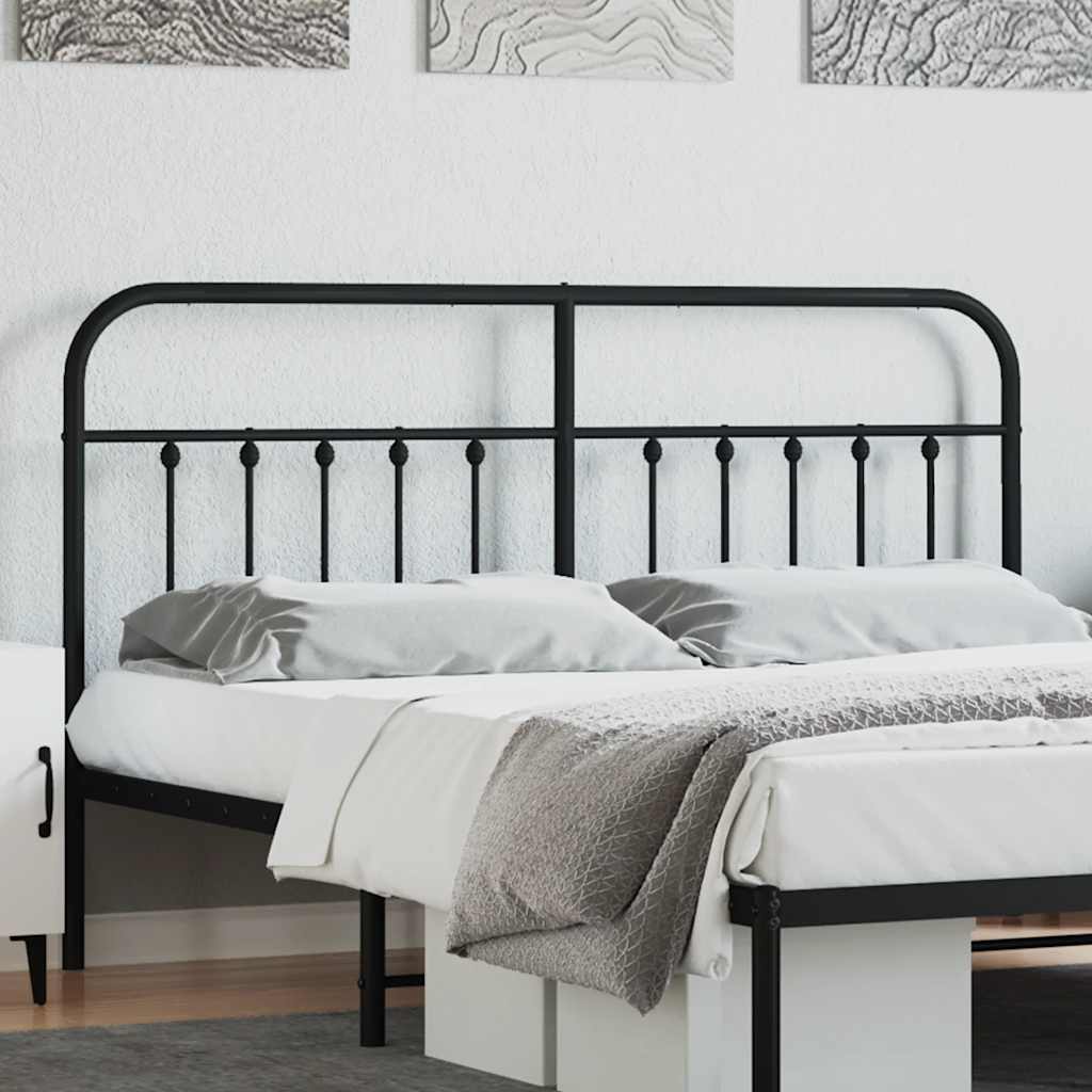 Vidaxl vervangend hoofdbord metaal zwart 160 cm