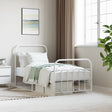 Vidaxl bedframe met hoofd- en voeteneinde metaal wit 90x190 cm