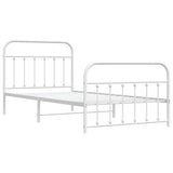 Vidaxl bedframe met hoofd- en voeteneinde metaal wit 107x203 cm