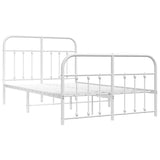 Vidaxl bedframe met hoofd- en voeteneinde metaal wit 120 x 190 cm