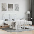 Vidaxl bedframe met hoofd- en voeteneinde metaal wit 120 x 190 cm