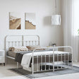 Vidaxl bedframe met hoofd- en voeteneinde metaal wit 150x200 cm