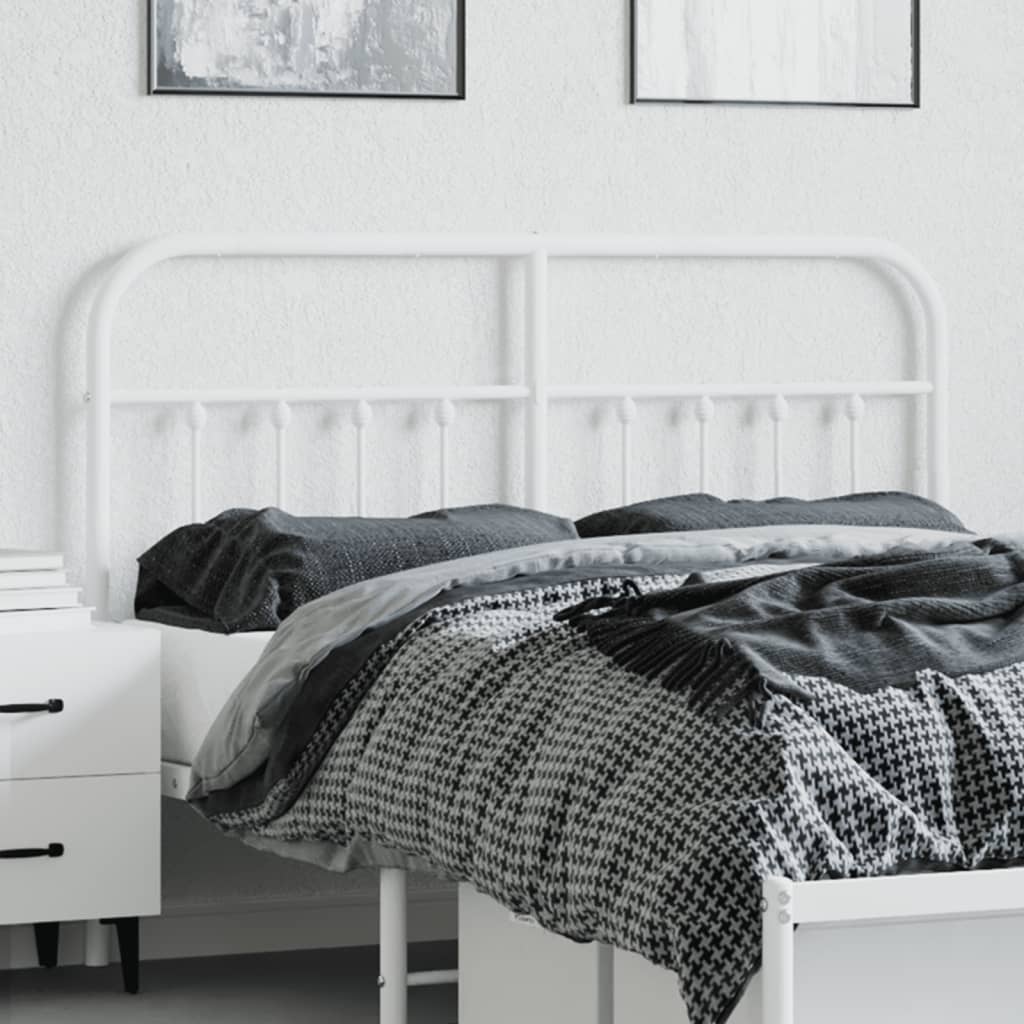 Vidaxl vervangend hoofdbord metaal wit 140 cm