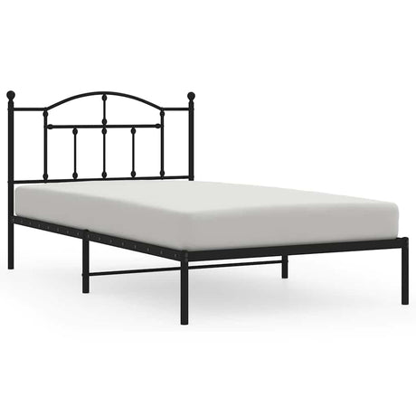 Vidaxl bedframe met hoofdbord metaal zwart 100x200 cm