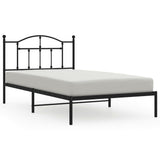 Vidaxl bedframe met hoofdbord metaal zwart 107x203 cm