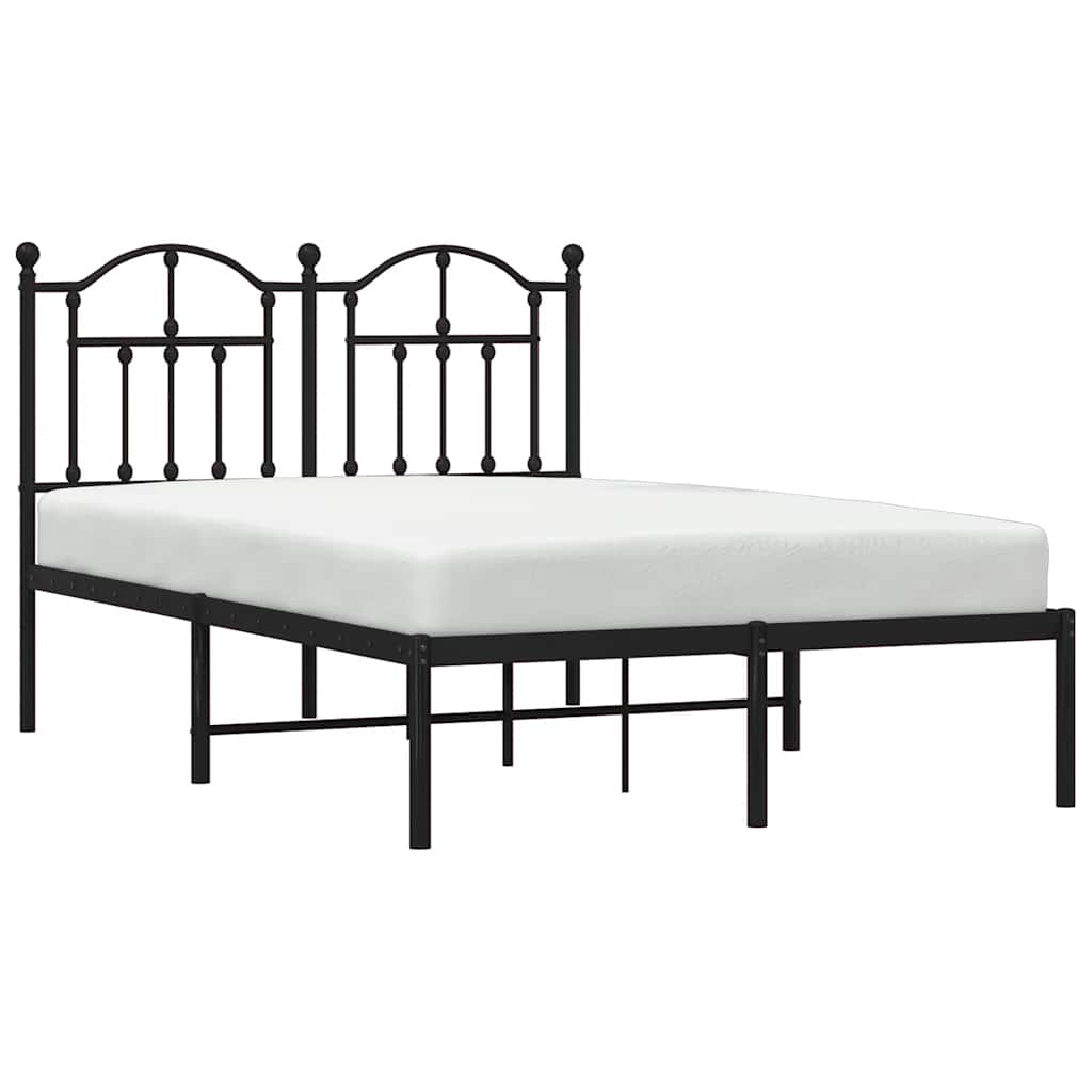Vidaxl bedframe met hoofdbord metaal zwart 120x190 cm