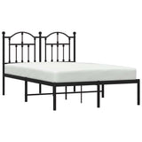 Vidaxl bedframe met hoofdbord metaal zwart 120x190 cm