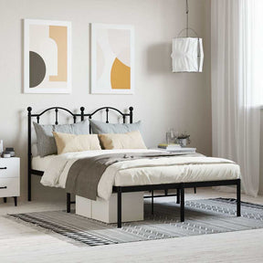 Vidaxl bedframe met hoofdbord metaal zwart 120x200 cm