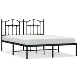 Vidaxl bedframe met hoofdbord metaal zwart 140x200 cm