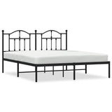 Vidaxl bedframe met hoofdbord metaal zwart 160x200 cm