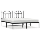 Vidaxl bedframe met hoofdbord metaal zwart 183x213 cm