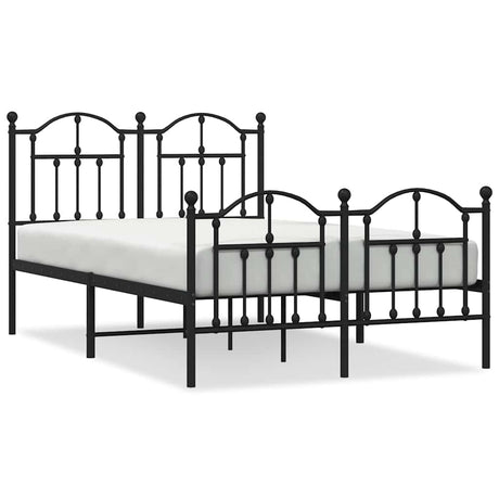 Vidaxl bedframe met hoofd- en voeteneinde metaal zwart 120x200 cm