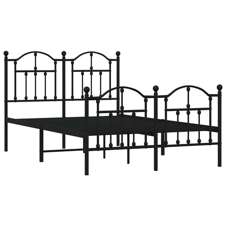 Vidaxl bedframe met hoofd- en voeteneinde metaal zwart 120x200 cm